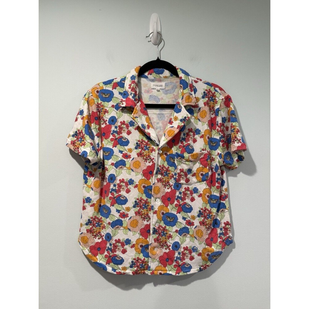 Sincerely Jules For Bandier Sweatshirt Top Womens XS Button Up Floral Cotton